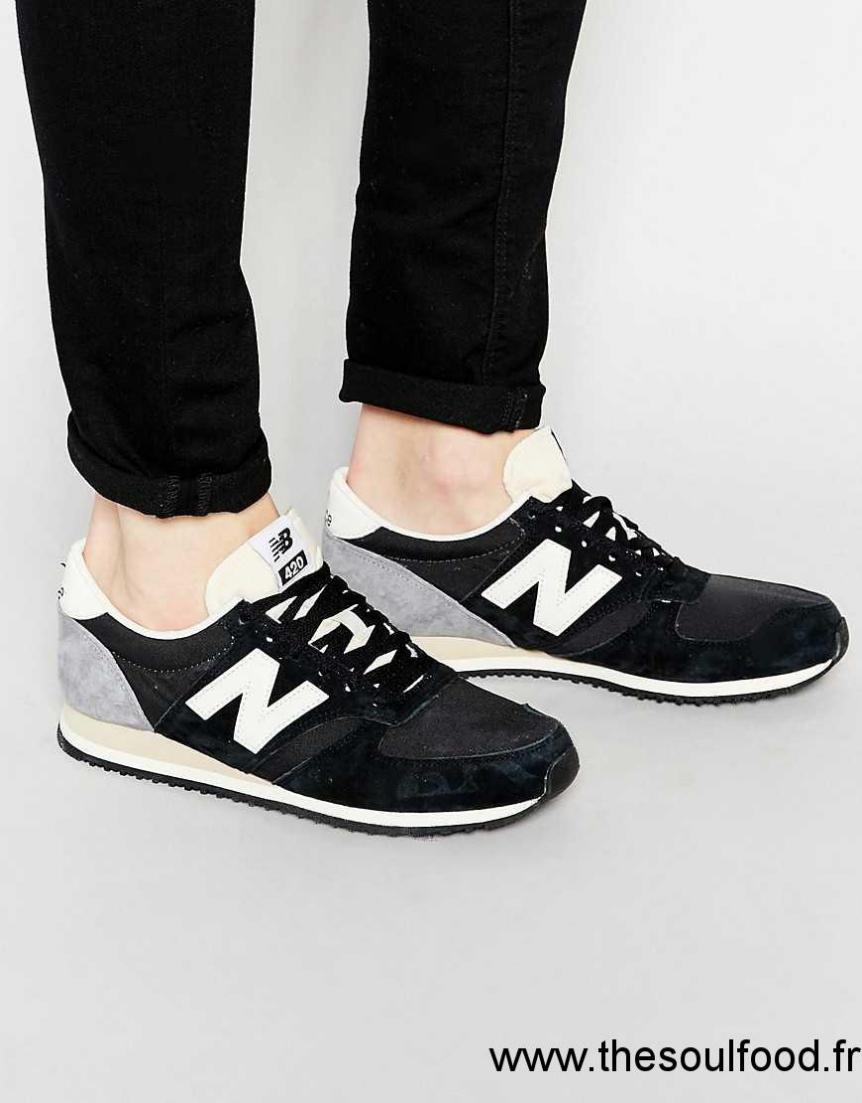 new balance 420 baskets en daim noir et gris