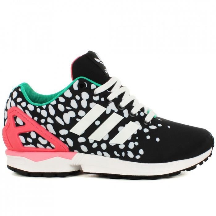 basket adidas zx flux w noir blanc et rose